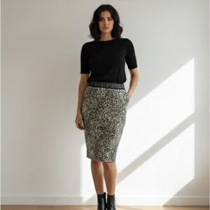 Marc Cain leopard animal print pencil skirt - size 36 (US 6)